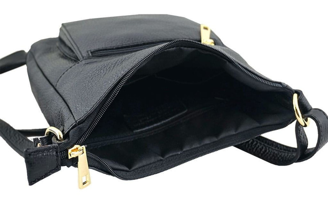 Torebka skórzana listonoszka damska - Barberini's - Bordowy