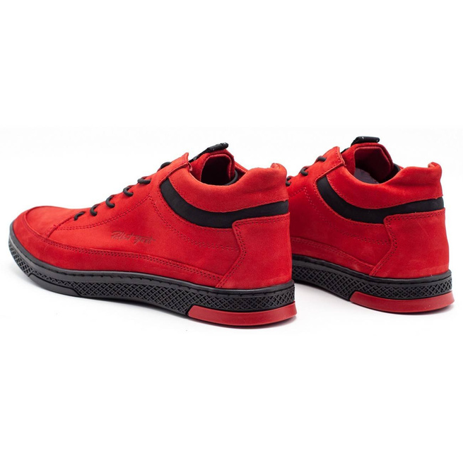 Buty męskie zimowe K25F czerwony nubuk