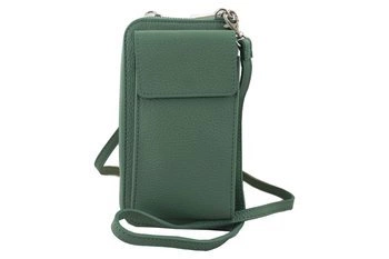 Portfel / etui na telefon ze skóry naturalnej - Zielony