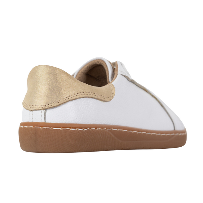 Białe Damskie Skórzane Trampki Barefoot AURA | Klasyczne Buty Minimalistyczne, Zerowy Drop