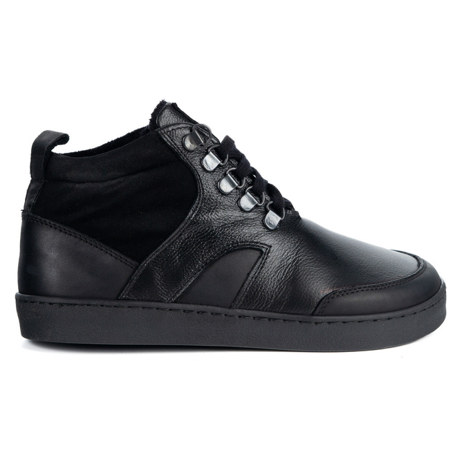 Barefoot unisex zimní kožené boty Explorer black