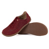 Buty BAREFOOT damskie skórzane minimalistyczne 1287 bordowe z kwiatami