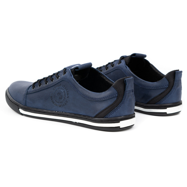 Buty męskie skórzane casual 2121/2 granatowe