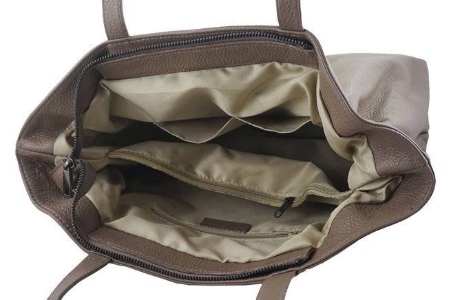 Duża torebka skórzana na ramię - Granatowa