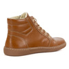 Damskie minimalistyczne buty skórzane zimowe barefoot 1293 rude