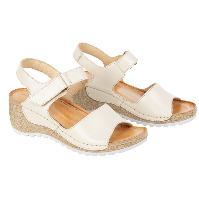 Dámské kožené sandály Wasak 0474W beige