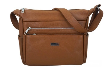 Codzienna i praktyczna torebka na ramię - Brązowa jasna