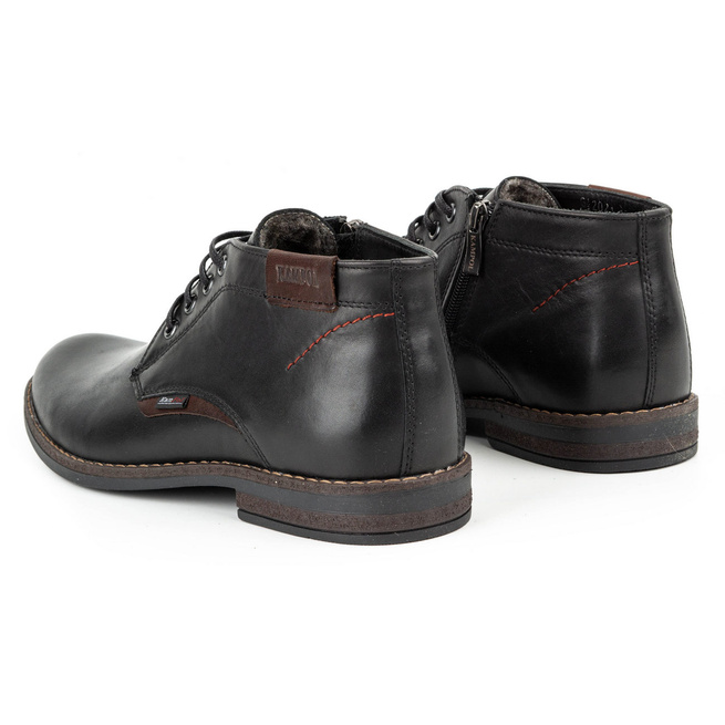Pánské zimní boty boty kožené 137KAM černé