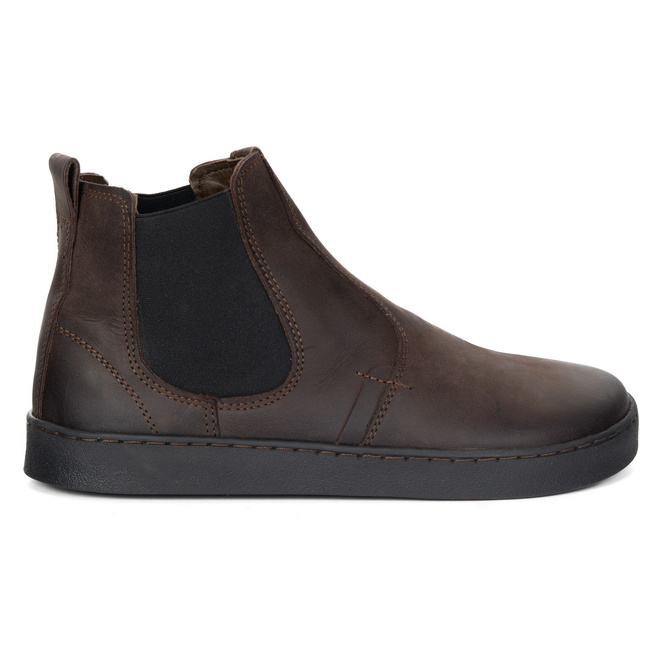 Buty męskie sztyblety barefoot skórzane Olivier 100KZ ciemny brąz
