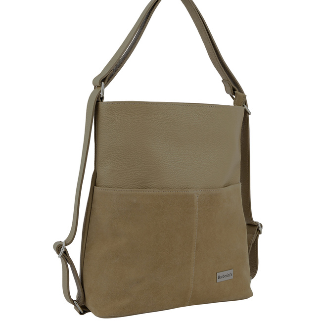 Semišová taška na záda - béžová