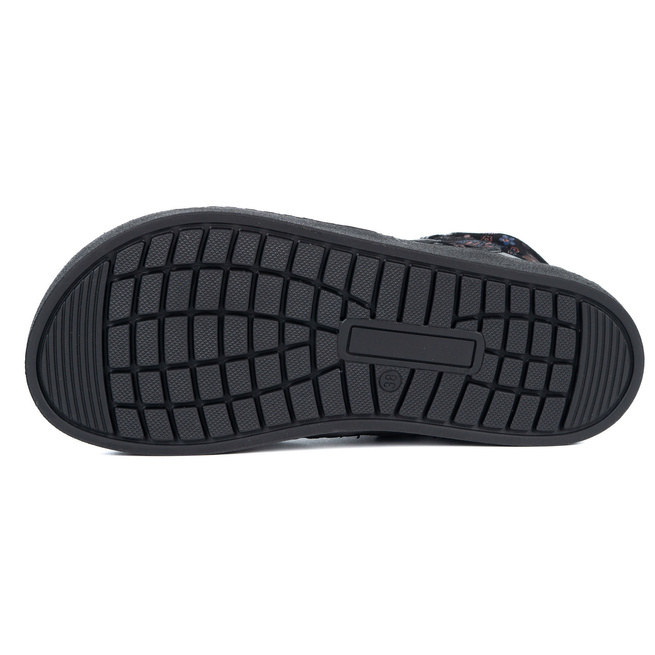 Buty BAREFOOT damskie zimowe 201MP ocieplane skórzane czarne we wzory