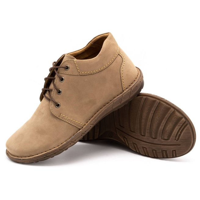 Buty męskie skórzane 470 brązowe