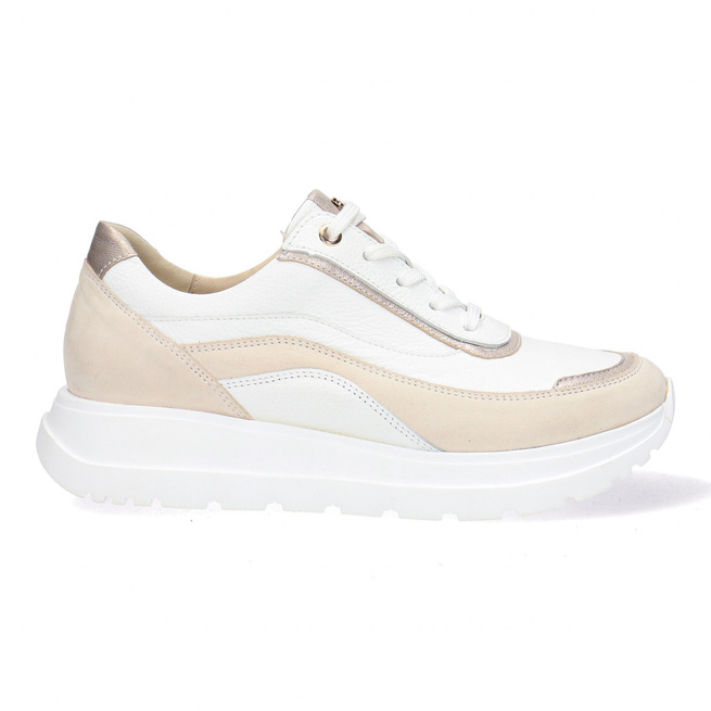 Pollonus dámské kožené polobotky white+gold 5-1721-001
