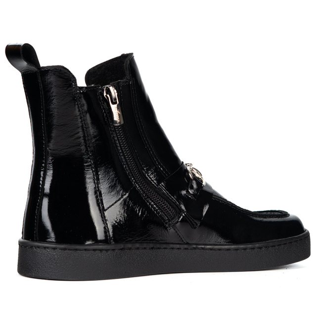 Dámské barefoot boty Scarlet přírodní kůže zateplené zimní černý lak