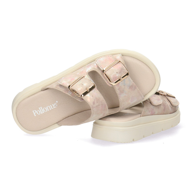 Skórzane klapki damskie Pollonus Rainbow 5-1750-002