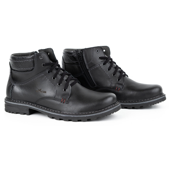 Pánské zimní boty kožené boty 1970L černé