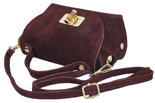 Malá semišová společenská kabelka - bordó