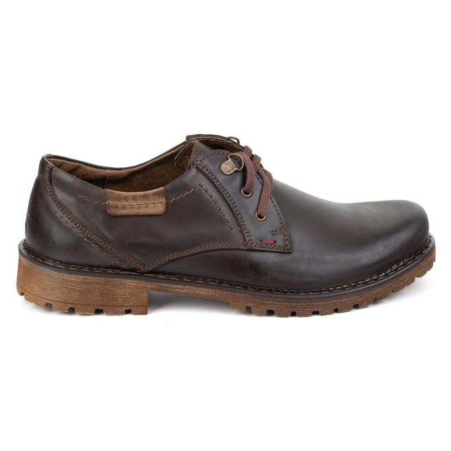 Buty męskie skórzane OLIVIER 312GT  ciemno brązowe