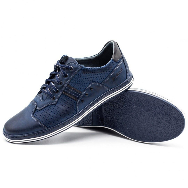 Buty męskie casual 1801P granatowe