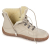 Dámské minimalistické zimní kožené boty barefoot 1292 beige