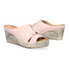 Dámské kožené žabky na platformě Pollonus pink samuel/grey 5-1074-029'2
