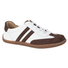Buty BAREFOOT damskie skórzane minimalistyczne 1287 białe z brązowym nubukiem sneakersy