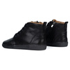 Damskie buty barefoot zimowe skórzane ZB04 ocieplane obuwie minimalistyczne czarne fala