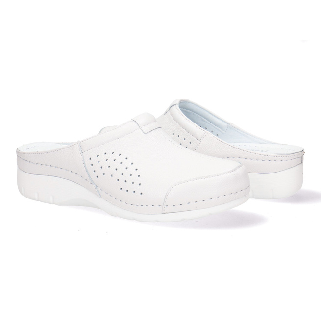 Dámské kožené žabky Pollonus white 5-1401-018