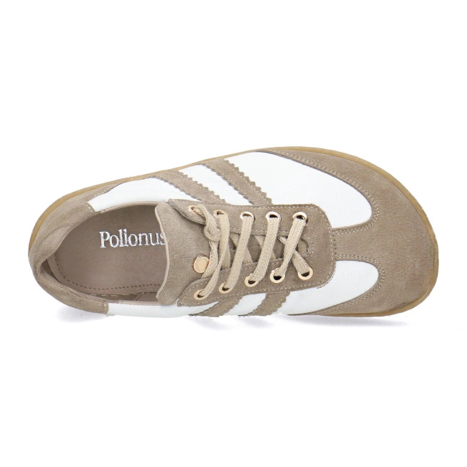 Skórzane buty damskie Pollonus Barefoot 5-1774-003 Cappucino+ Biały