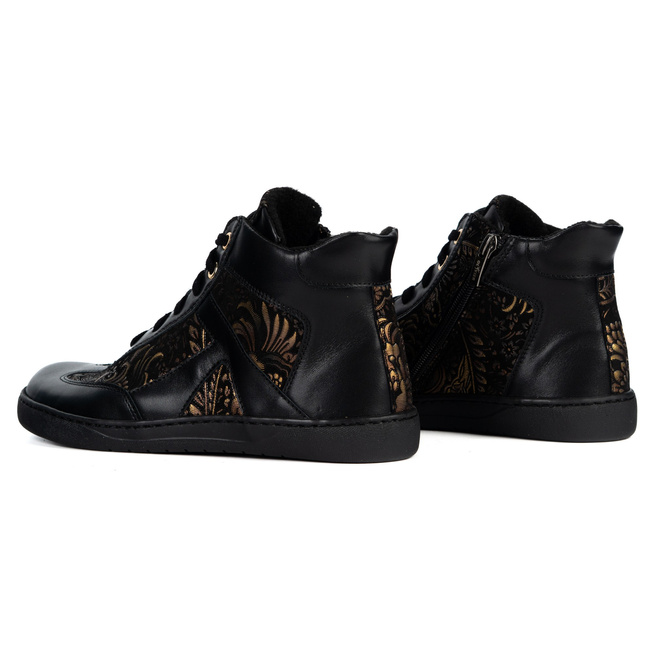 Zimowe buty barefoot Olivier Reese – minimalistyczne skórzane botki dla kobiet czarne