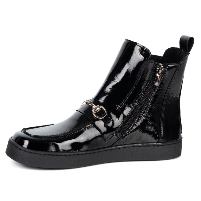 Dámské barefoot boty Scarlet přírodní kůže zateplené zimní černý lak