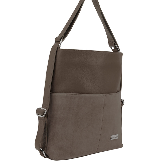 Semišová kabelka do ruky - tmavě béžová