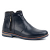 Pánské zateplené zimní kožené boty 887K navy blue