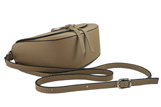 Damska skórzana listonoszka - Beżowa