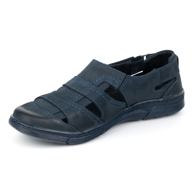 Pánská kožená obuv 54KZ navy blue light airy for summer