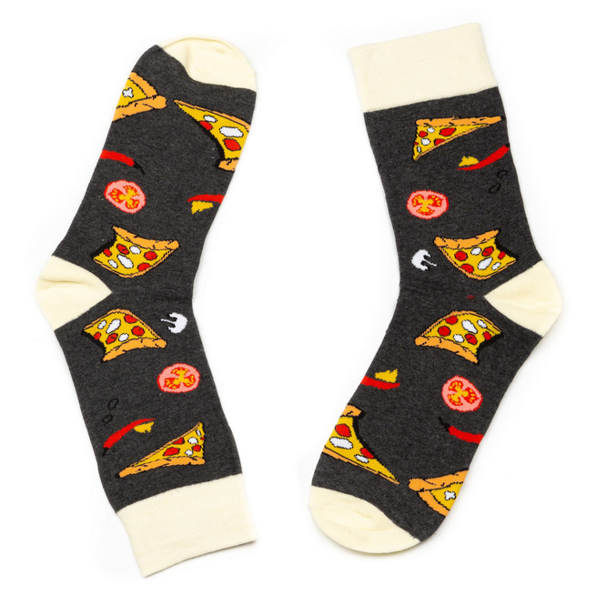 Skarpety męskie bawełniane PIZZA szare