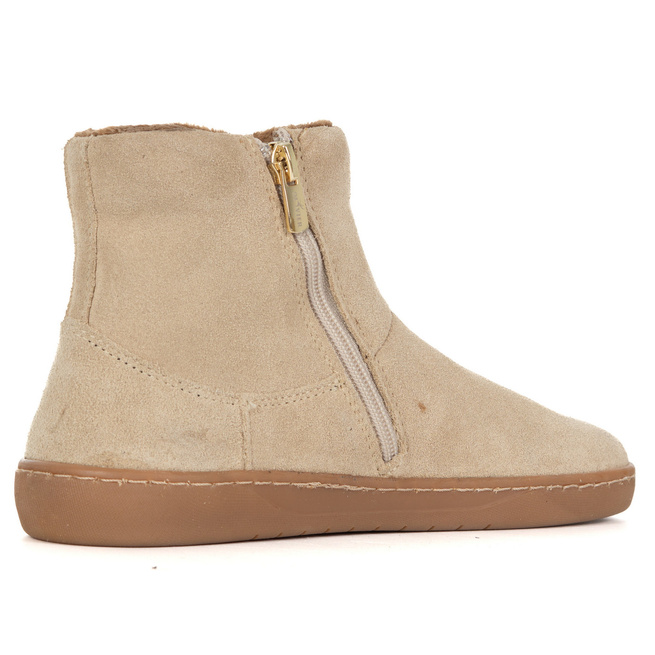 Dámské barefoot zimní kožené boty zateplené kožešinou Olivier 202MP beige