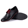 Buty męskie skórzane eleganckie 276LU czarne z czerwonym