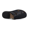 Skórzane klapki męskie Wasak na rzep 0223W czarne