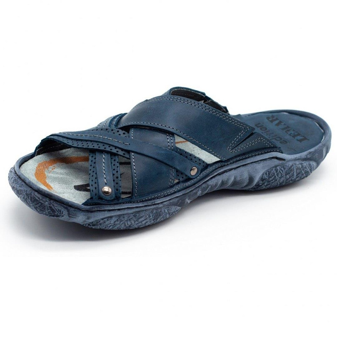 Pánské kožené žabky 1654 navy blue