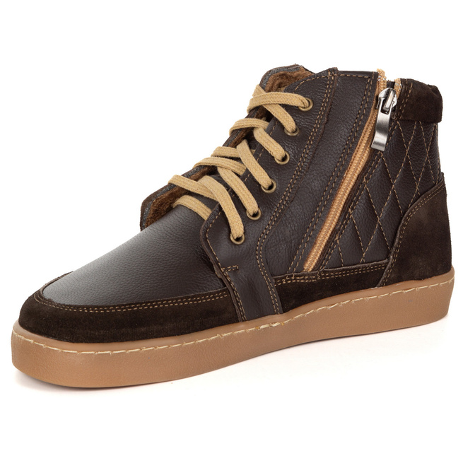 Buty damskie zimowe barefoot skórzane Z-B05 brązowe
