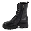 Dámské zateplené kožené boty 401BB pea black