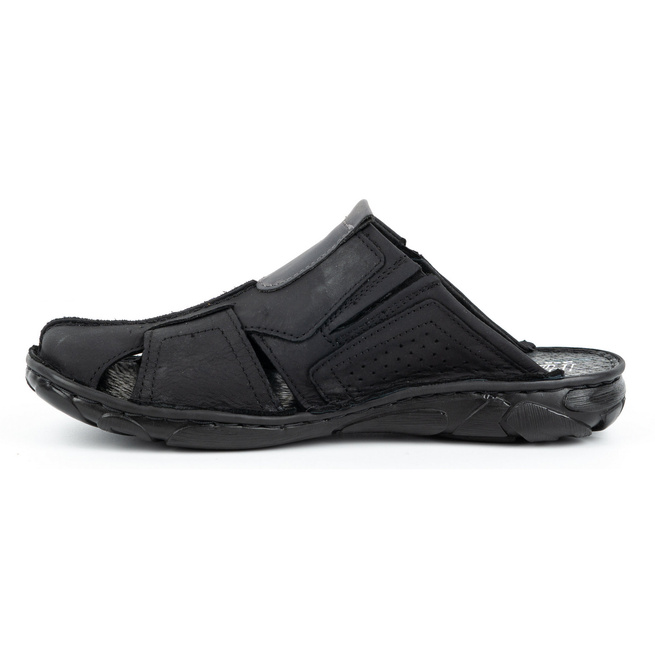 Pánské kožené žabky 312 black