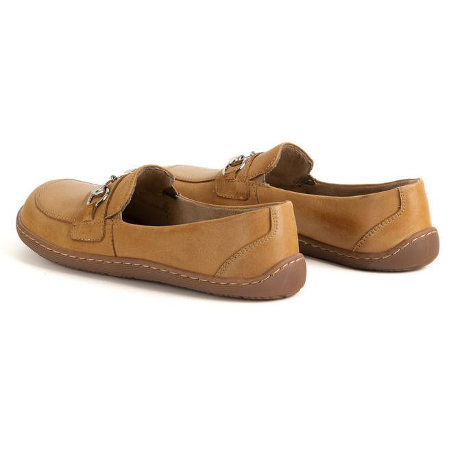 Dámské minimalistické kožené mokasíny Barefoot 1288AR hnědé