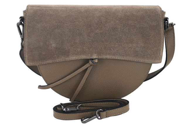 Modna torebka damska z zamszową klapką - Bordowa