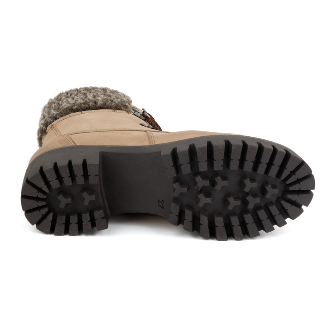 Dámské kožené boty zateplené zimní boty 330BB beige