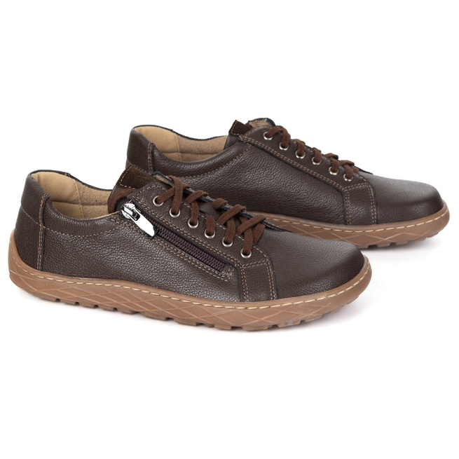 Damskie minimalistyczne buty skórzane barefoot model 1243/2 brązowe