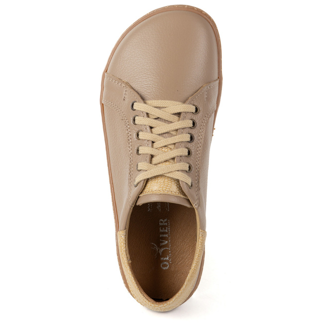 Aura: Cappuccino Dámské kožené boty naboso | Pohodlné tenisky s nulovým dropem