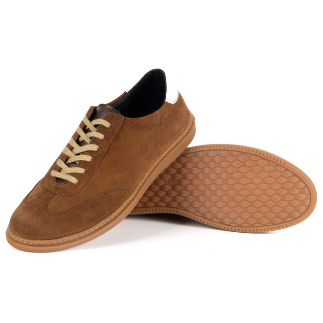Buty męskie Olivier 702KNT brązowe zamszowe klasyczne półbuty miejskie