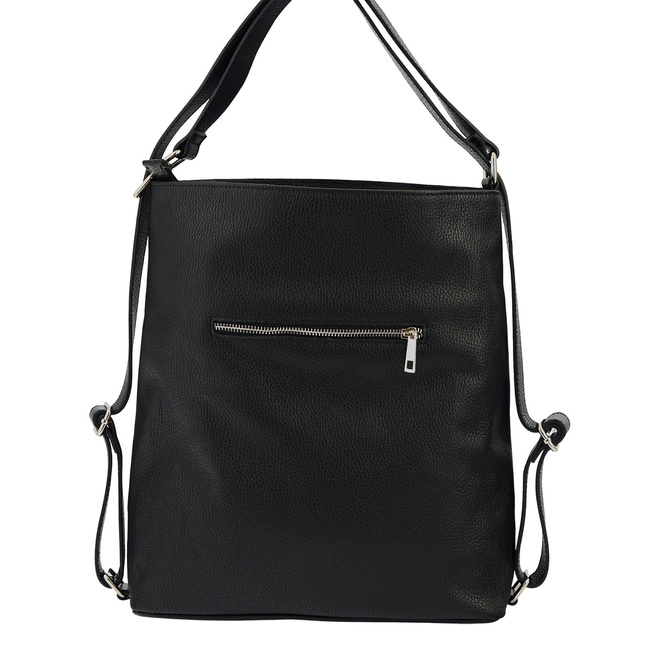 Torebka plecak z zamszem - Czarna